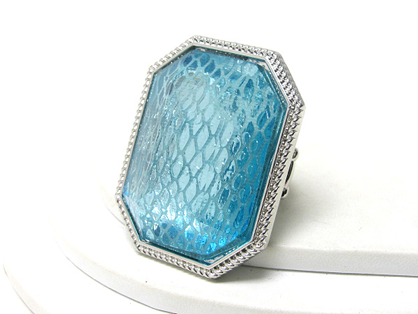 Large mesh glass stone stretch ring 