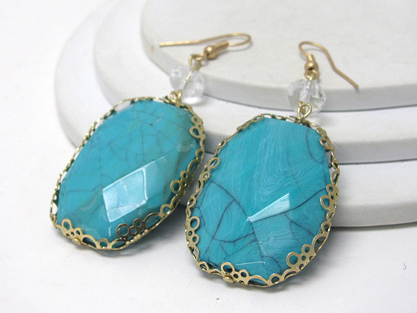 Facet turquoise earring