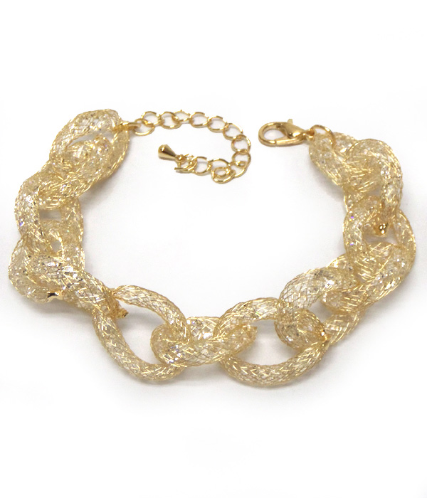 Crystal mesh chain link bracelet