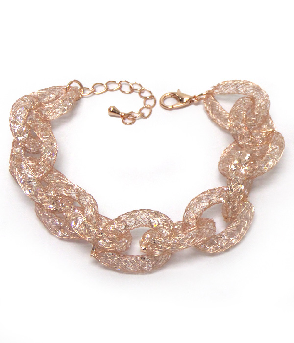 Crystal mesh chain link bracelet 