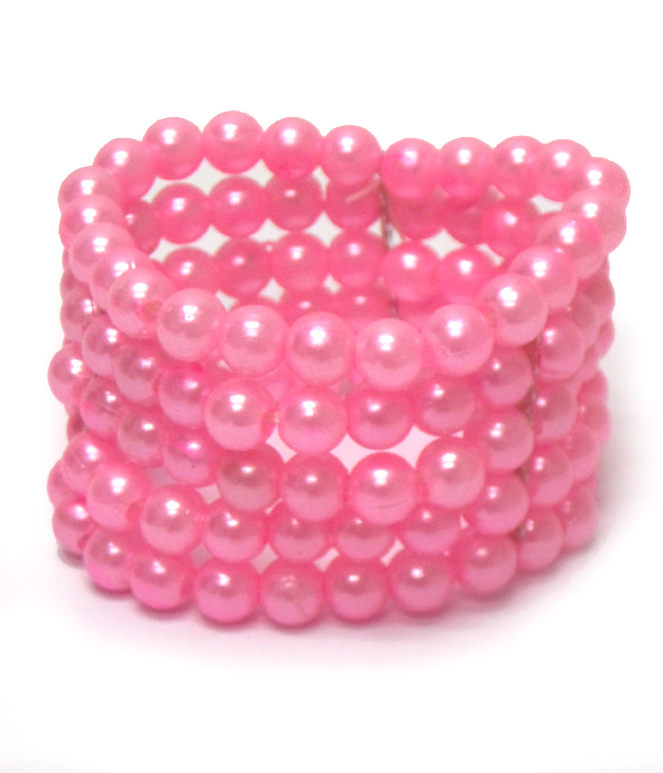 Spring color set of 5 pearl bracelets 