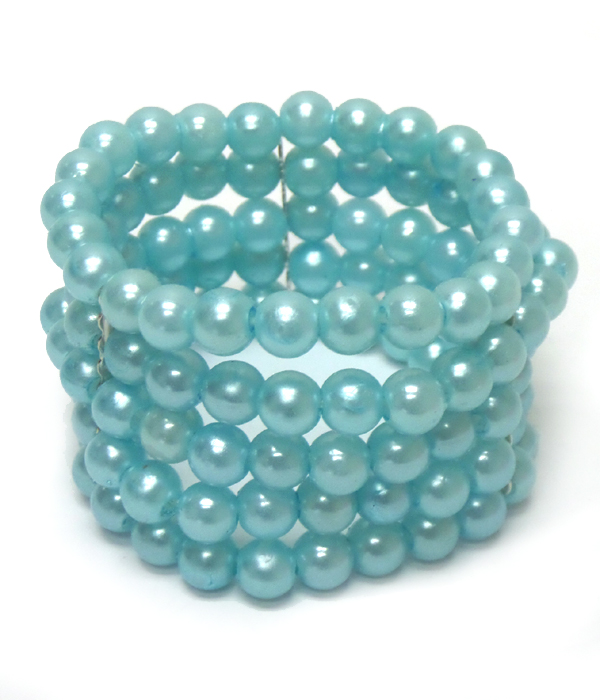 Spring color set of 5 pearl bracelets