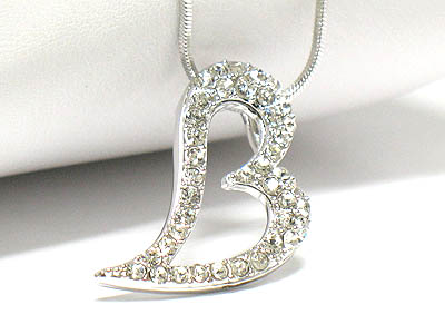 Crystal open heart necklace -valentine