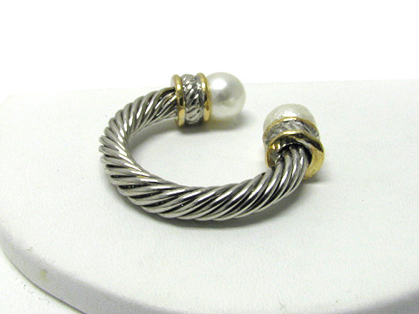 Pearl edge cable textured metal cable ring