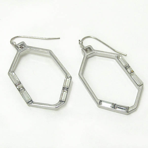 Baguette crystal hexa earring