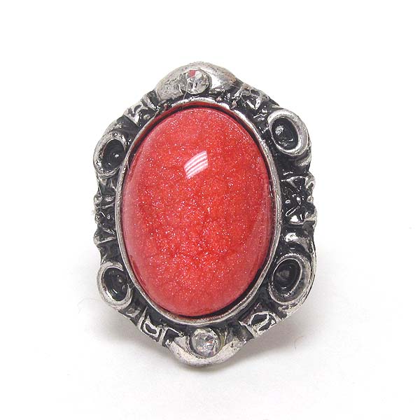 Oval stone adjustable ring