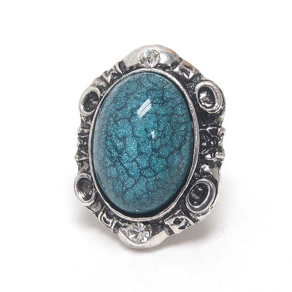 Oval stone adjustable ring