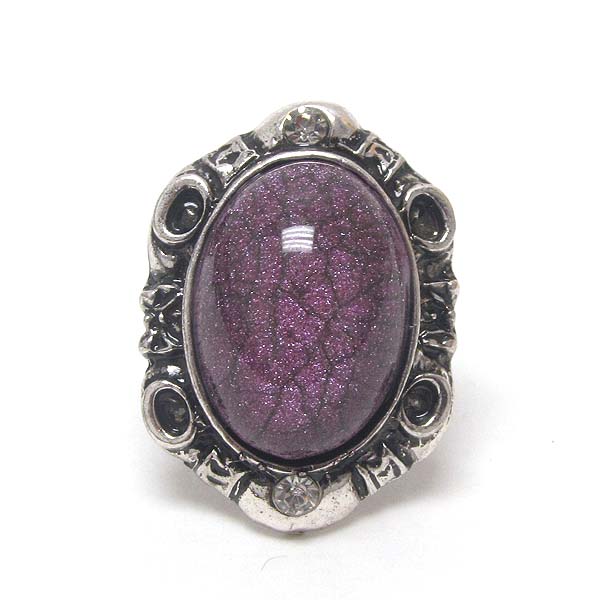 Oval stone adjustable ring