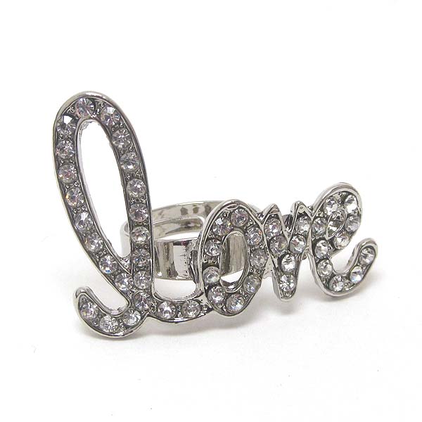 Crystal love adjustable ring -valentine