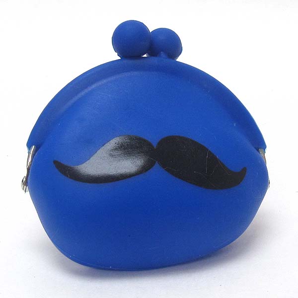 Mustache print silicon jelly coin purse