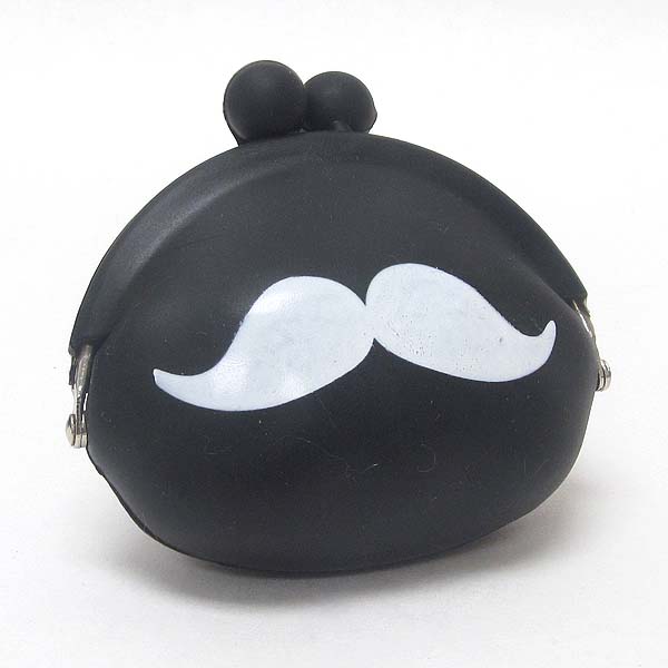 Mustache print silicon jelly coin purse