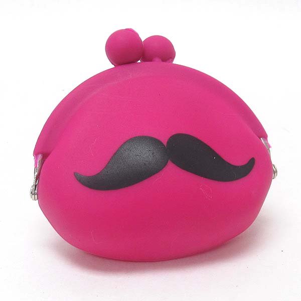 Mustache print silicon jelly coin purse