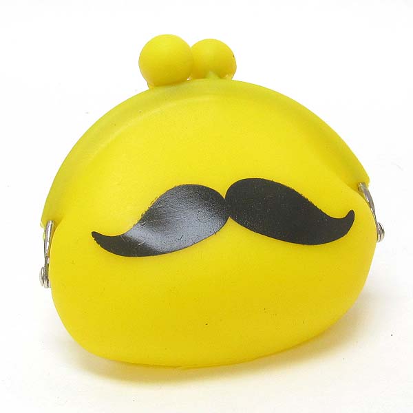 Mustache print silicon jelly coin purse