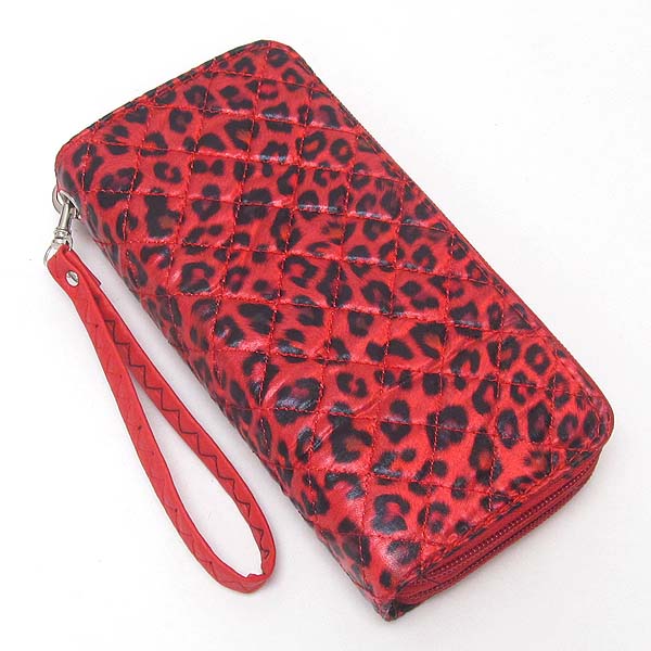 Leopard print zipper wallet