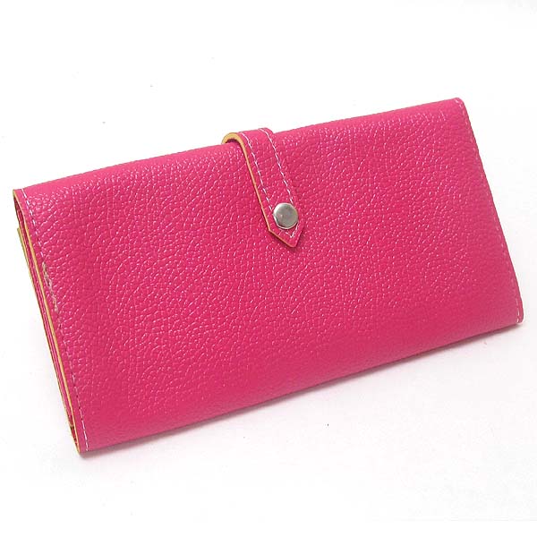 Snap button leatherette wallet