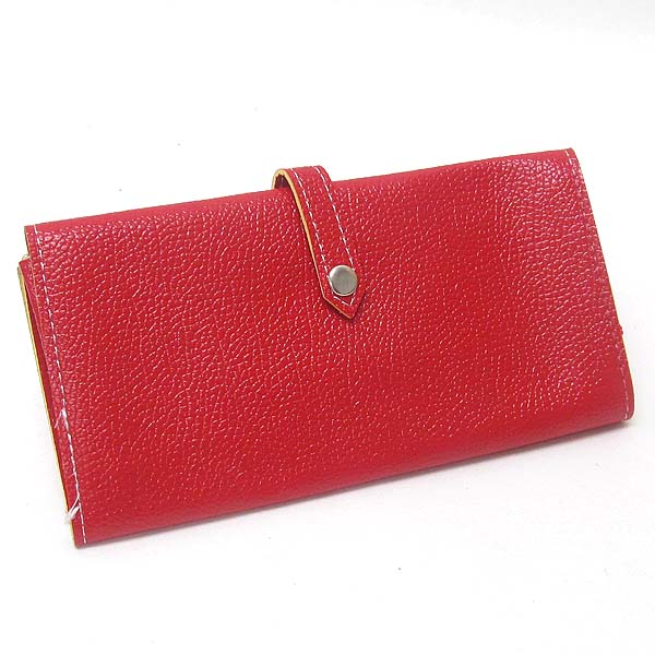 Snap button leatherette wallet