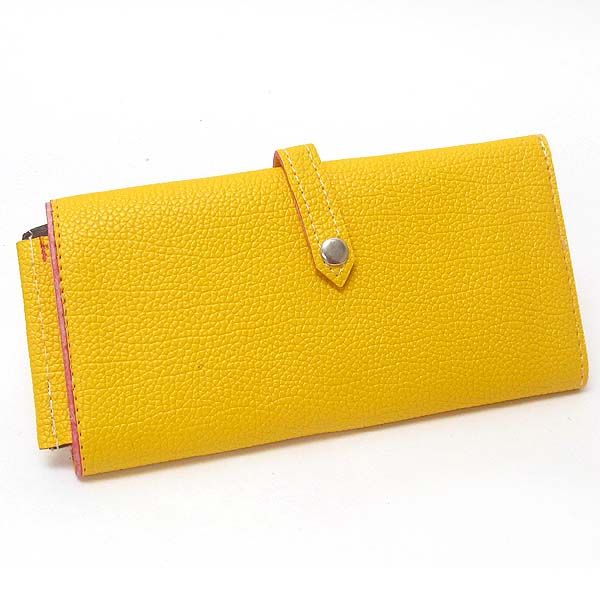 Snap button leatherette wallet