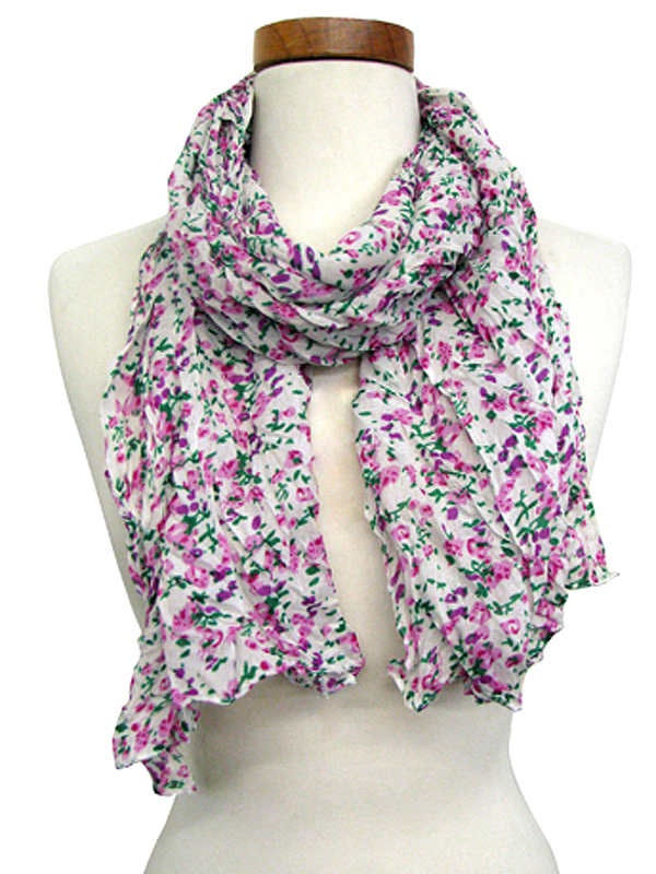 100% polyester ditsy floral scarf