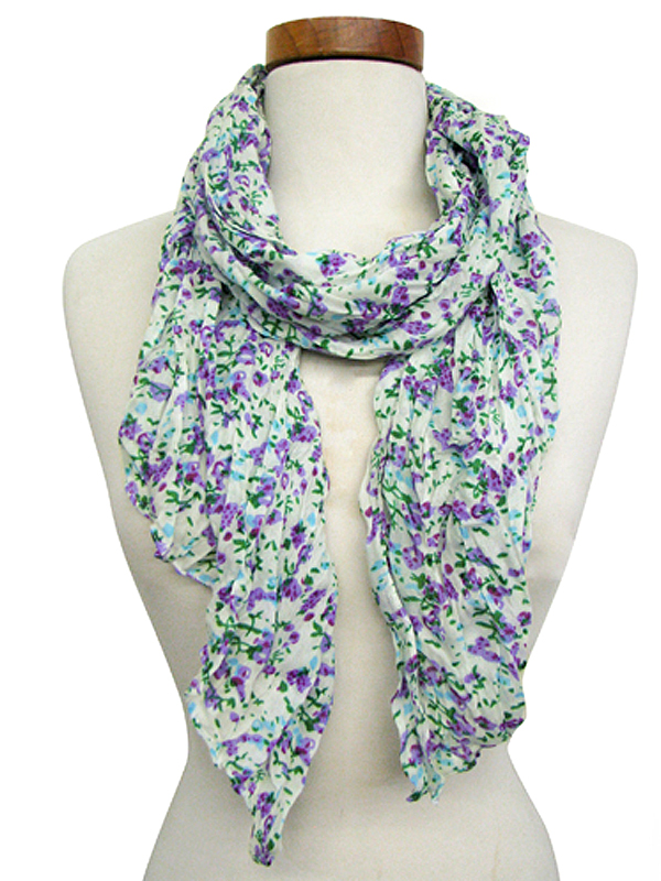 100% polyester ditsy floral scarf