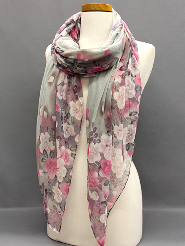 100% polyester japanese blossom scarf