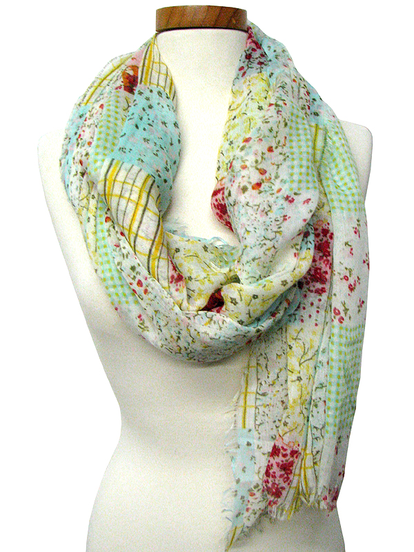 100% polyester spring patch garden scarf 