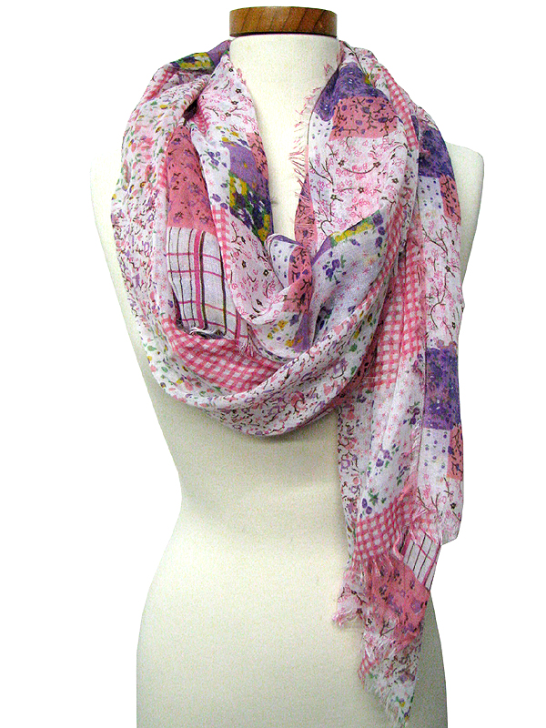 100% polyester spring patch garden scarf