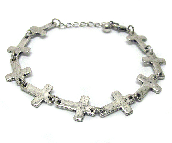 Muti metal cross chain barcelet