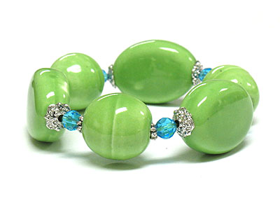 Figuline bead stretch bracelet