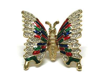 Crystal butterfly brooch - shaking wing