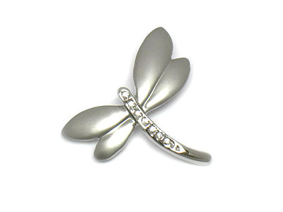 Crystal dragonfly brooch