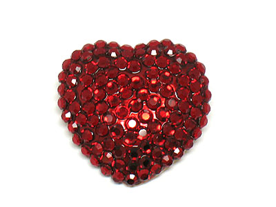 Valentine crystal red heart brooch -valentine