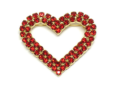 Valentine crystal red heart brooch -valentine