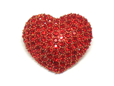 Valentine crystal red heart brooch -valentine