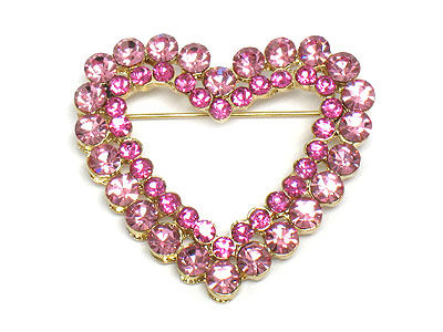 Valentine crystal heart brooch -valentine