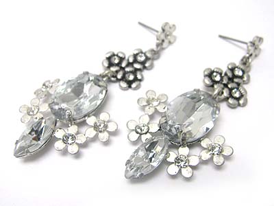 Austrian crystal and glass flower theme earring