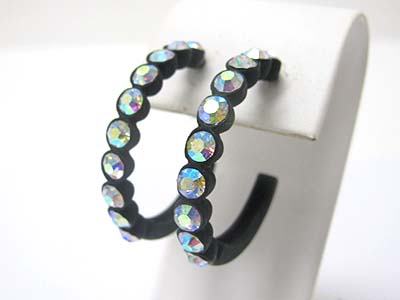 Crustal ball link hoop earring - hoops