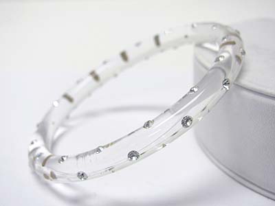 Crystal stud transparent acryl bangle