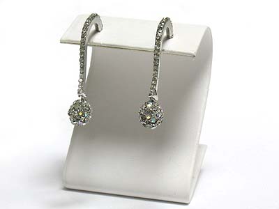 Crystal ball long drop earring