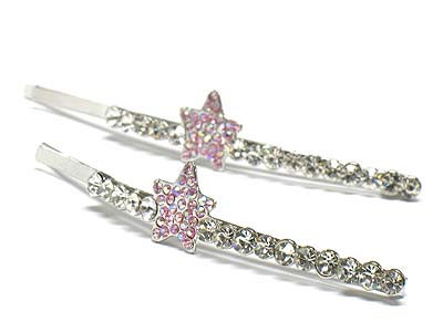 Crystal star hair pin - 2 pc set