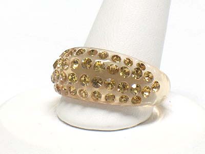 Crystal stud acryl fashion ring