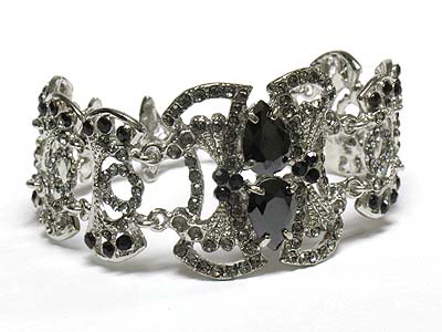 Boutique style crystal deco fold over type bracelet