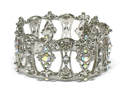 Boutique style crystal deco fold over type bracelet