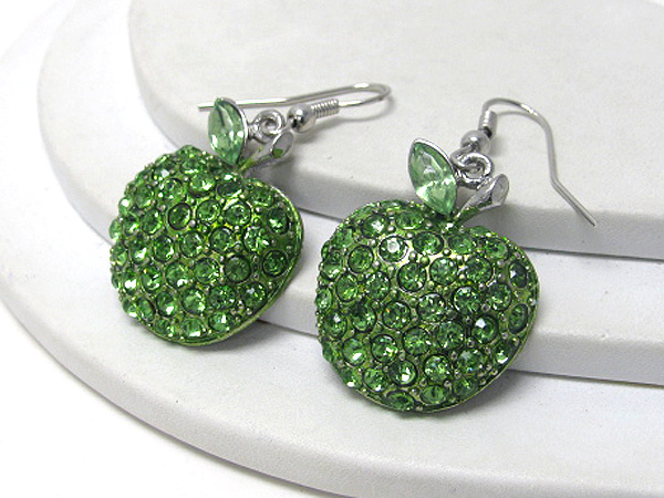 Crystal stud apple earring