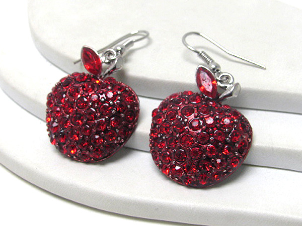 Crystal stud apple earring