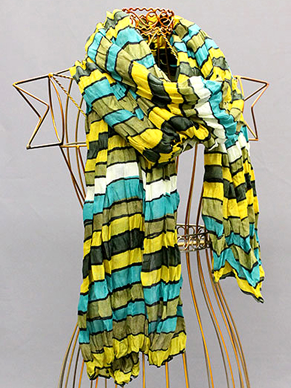 100% polyester multi stripe scarf