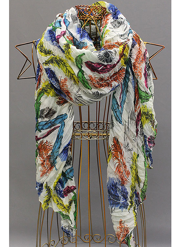 100% polyester exotic feather scarf