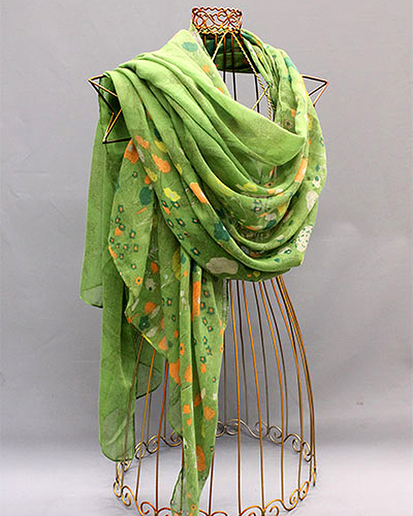 100% polyester tulip garden scarf