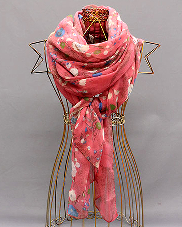 100% polyester tulip garden scarf