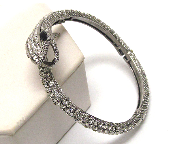 Crystal covered body stretch snake bracelet