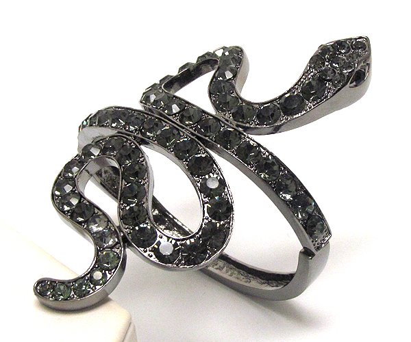 Large crystal snake bangle stretch bracelet